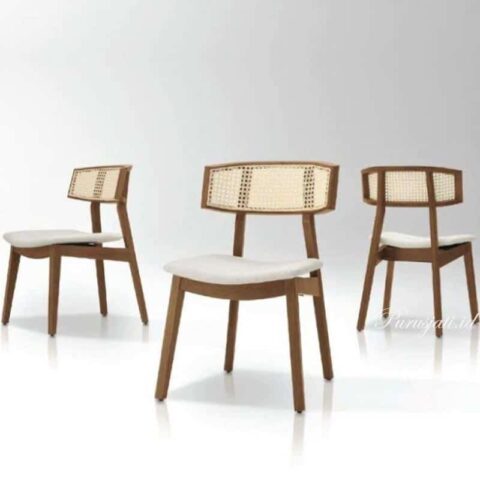 Kursi Cafe Rotan Kayu Jati Modern