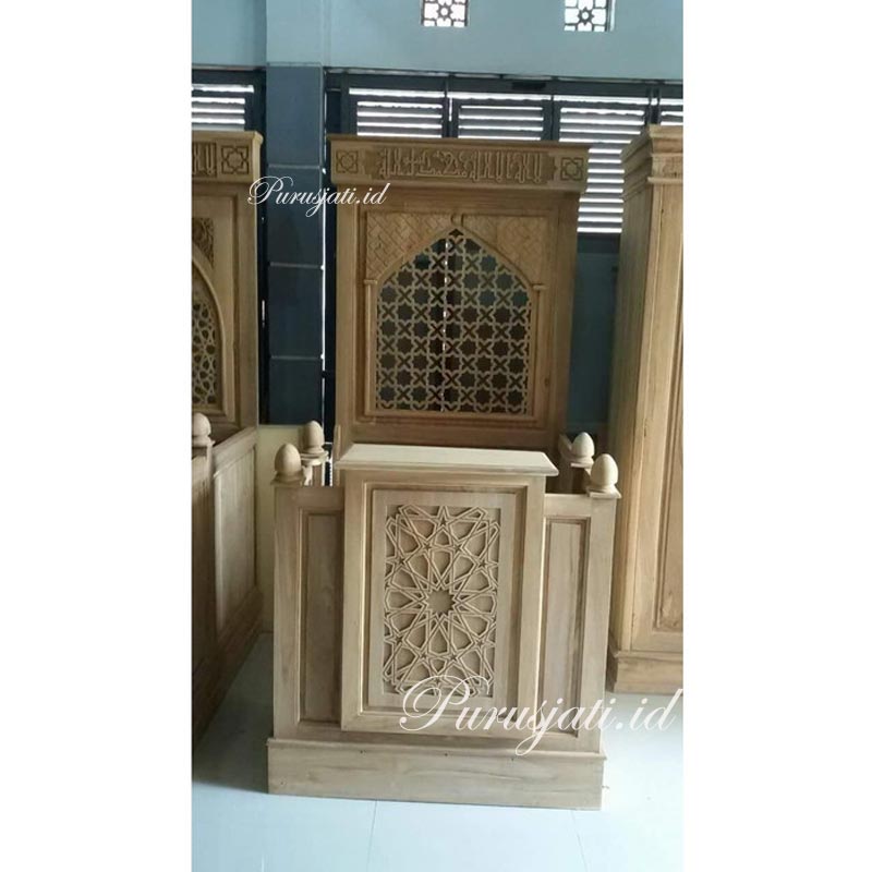 Jual Mimbar Masjid Minimalis Kayu Jati Harga Murah