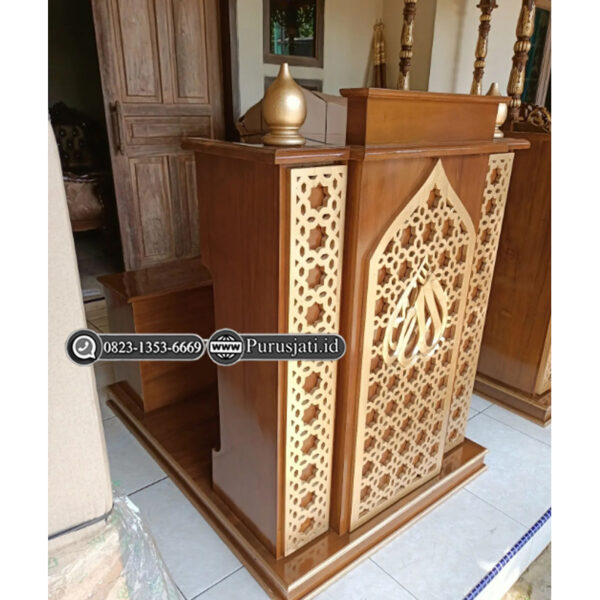 Mimbar Masjid Minimalis Dudukan Jati Jepara
