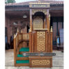 Mimbar Masjid Kubah Tangga Minimalis Modern Kayu Jati